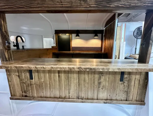 White w/Wood LOADED 2-Horse Trailer Mobile Bar - Image 6