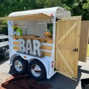 2-Horse White Trailer Bar