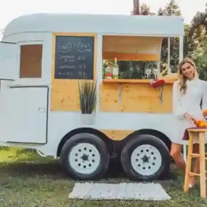2-Horse White Trailer Bar