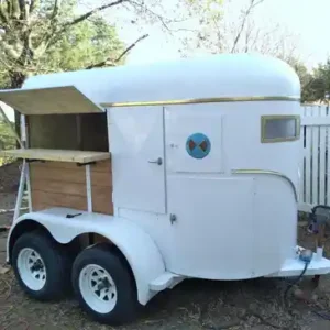 White and Gold Mobile Bar.